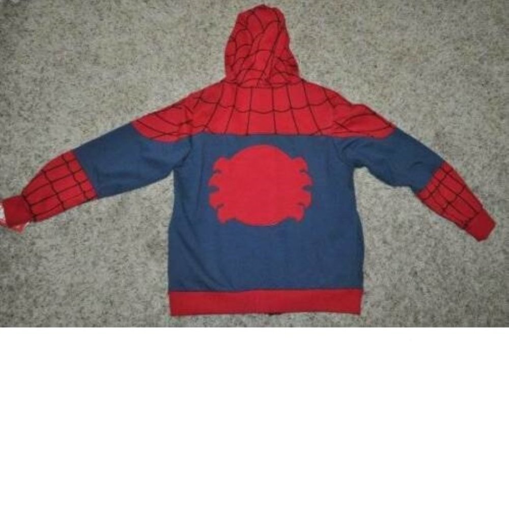 Spiderman Halloween Costume Hoodie Jacket 18/20 Red Long Sleeves Hooded Zip Up - Picture 5 of 5